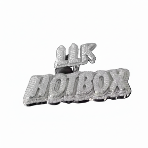 Custom VVS Moissanite Iced Out Nombre Colgante Cadena en Plata de Ley 925 con Estilo Hip Hop Carta Diseño Bling Jewel - Product Image 1