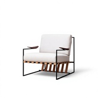 Fauteuil de détente moderne en velours avec structure métallique pour la maison, le bureau, le salon, la chambre, l'hôtel, l'appartement