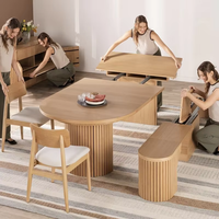Table de salle à manger ovale transformable, design moderne, structure en bois, couleur personnalisable