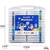 Ensemble de marqueurs de couleur portables Jiufeng pour graffitis, papeterie créative, coffret cadeau, en plastique acrylique non effaçable pour artistes
