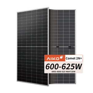 แผงโซลาร์เซลล์ <span class=keywords><strong>Aiko</strong></span> 625w 620w 615w 610w 605W แบบ N เทคโนโลยี ABC โมดูลไฟฟ้าโซลาร์เซลล์สำหรับใช้งานเชิงพาณิชย์ - Product Image 1