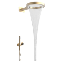 Robinet de douche mural thermostatique moderne en acier inoxydable chromé poli, à poignée unique, avec jet de pluie céramique à 3 trous