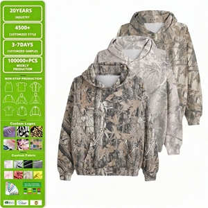 Sweat à capuche camouflage personnalisé pour <span class=keywords><strong>femme</strong></span>, sweat-shirt polaire oversize à capuche motif feuille, pull à capuche vintage imprimé graphique pour <span class=keywords><strong>femme</strong></span> avec poche - Product Image 1