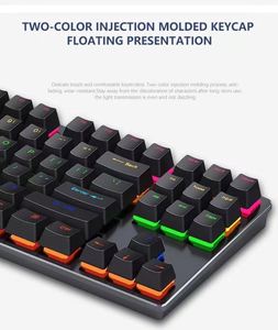 High Quality 87 <b>Keys</b> Anti-Ghost Mechanical Keyboard Waterproof Colorful LED Backlit Full Metal <b>Panel</b> for PC Gaming Laptop USB - Product Image 4