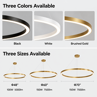 Vente en gros de luminaires suspendus circulaires à LED noirs modernes, design ultra fin pour salon, bureau, éclairage commercial