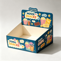 Boîte de présentation en carton personnalisée, emballage prêt à l'emploi (SRP), plateau de rangement pliable à déchirure facile (PDQ), unité de présentation de comptoir pour la vente au détail