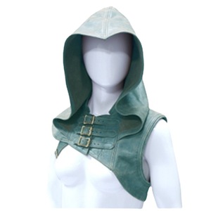 Capa de Guerrero Vikingo de Cuero Sintético Medieval, Disfraz de Cazadora Asesina, Disfraces de Carnaval, Capa con Capucha de Cuero de Color Sólido - Product Image 4