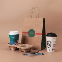 Sacs en papier kraft écologiques OEM/ODM avec poignées torsadées pour l'emballage du café et des aliments