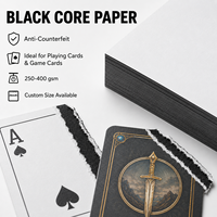 Carton de jeu de cartes à noyau noir 330/340/350/360/370 g/m² à haute opacité, adapté aux jeux de cartes professionnels