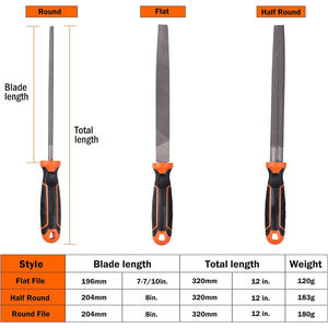 <span class=keywords><strong>Nouveau</strong></span> design de haute qualité 8 ''lime bâtarde demi-ronde en diamant lime en acier inoxydable pour le travail des métaux et du bois - Product Image 3