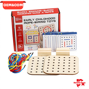 Set di Giochi Montessori in Legno Personalizzati, Puzzle Creativo con Fili da Infilare, Giocattoli Educativi per lo Sviluppo delle Abilità Motorie Fini per Bambini - Product Image 3