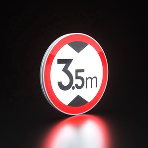 Señal de Tráfico Reflectante Circular de 800 mm, Señal de Advertencia de Tráfico <span class=keywords><strong>LED</strong></span> Hecha a Medida - Product Image 2
