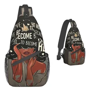 Bolso de pecho con diseño personalizado para niñas africanas al por mayor, bolso bandolera estampado completo, bolsos cruzados deportivos de viaje pequeños