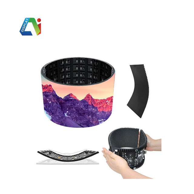High Flexible Curved Flexible Display Screen SMD Soft Module 240x120mm Circle Column LED Wall Display for Self-Service Business