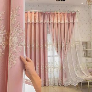 Cortinas y Cenefas Opacas Personalizables Bordadas con Flores y Pliegues Tipo Pinza de Alta Gama Europeas - Product Image 4