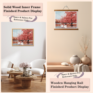 Kit de broderie diamant DIY avec cadre, motif paysage rectangulaire, cygnes et mangroves, strass en cristal à foret rond - Product Image 5
