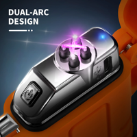 Étanche Double Arc Briquet USB Rechargeable Coupe-Vent Plasma Briquet Extérieur Mini Camping Sans Flamme Fumer Accessoires