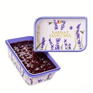 <b>Plastic</b> 2L <b>Square</b> Iml spread Jam <b>container</b> Jam Storage Box Fruit Sauce <b>Container</b> with Security Closing Preserve Box - Product Image 1