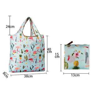 Bolsa de Compras Plegable, Portátil, Ecológica, Reutilizable, de Poliéster Estampado, Fácil de Llevar - Product Image 5