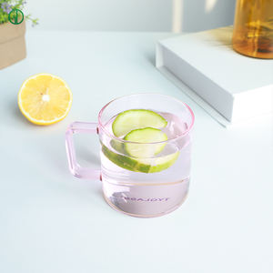 تخفيضات كبيرة أكواب زجاجية مصنوعة يدويًا من البورسليكات كوب عصير منزلية مستديرة الشكل كوب زجاجي بمقبض - Product Image 3