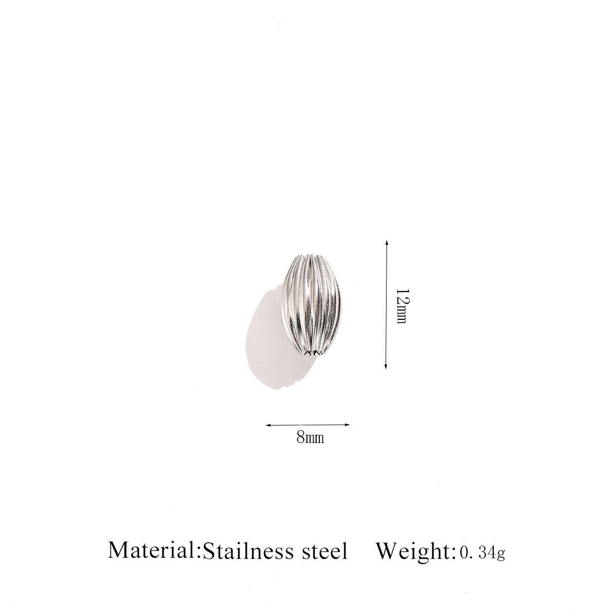 steel-colored olive bead inner diameter: 2.1mm