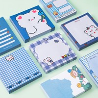 Papeterie Scolaire Blocs-Notes Adhésifs Personnalisés Kawaii – Blocs de Papier Détachables en Cube, Mini Bloc-Notes Mémo