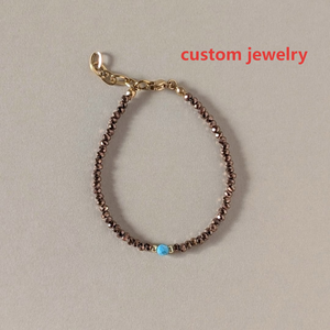 Pulsera <span class=keywords><strong>de</strong></span> Piedras Preciosas Naturales <span class=keywords><strong>de</strong></span> Hematita Personalizada, Pulsera Minimalista <span class=keywords><strong>de</strong></span> Piedras Naturales Curativas para Mujeres y Hombres, Venta al por Mayor - Product Image 1