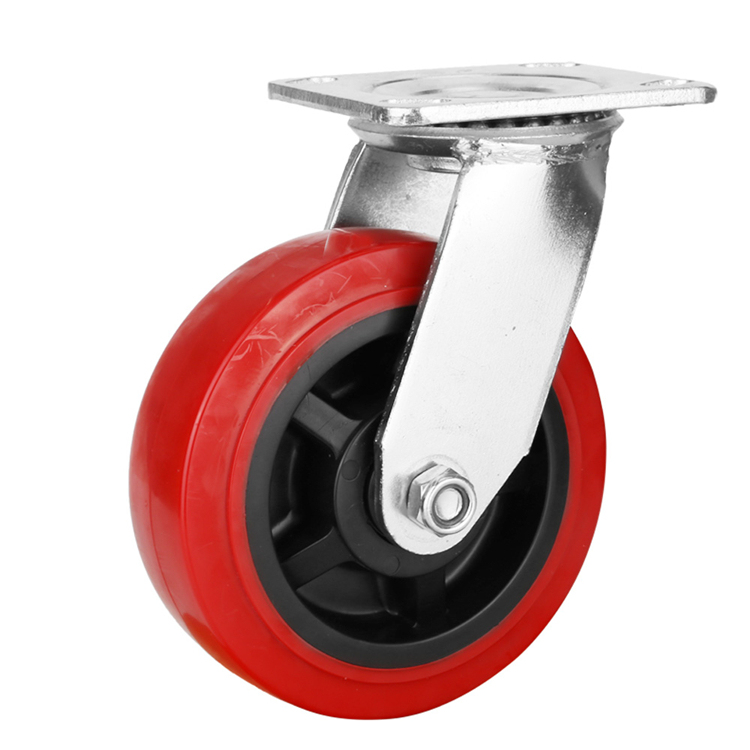Double Roulement À Billes Pivotant et Rigide Style Fixe Établi Pu Roulette