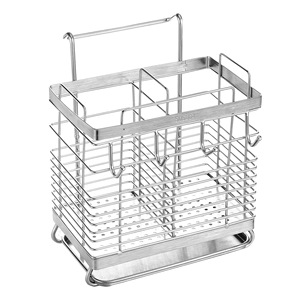 304 Stainless Steel Wall Mount Chopstick Holder <b>Kitchen</b> Organizer Multi Function <b>Storage</b> Rack For Utensils - Product Image 5
