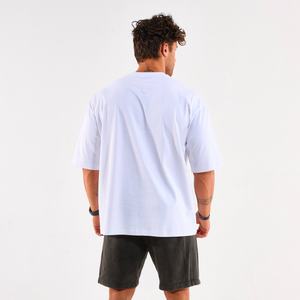 เสื้อยืดคอกลมทรงโอเวอร์ไซส์ ผ้าคอตตอน 100% คุณภาพสูง พิมพ์ลายสกรีน หนัก 230 แกรม แบบเรียบ  สำหรับผู้ชาย - Product Image 2