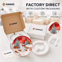 Plato de Cerámica con Diseño de Reno y Muñeco de Nieve Navideño |   Plato de Navidad con Diseño Personalizado, Venta al por Mayor, OEM, ODM 2. Diez Atributos Personalizados