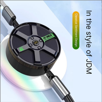 Nuevo Cable de Datos 3 en 1 con Forma de Rueda, Cable de Carga Rápida Retráctil, Cable de Carga para Teléfono, Cable de Datos USB