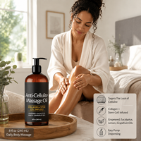 Huile de massage corporel amincissante anti-cellulite à marque privée pour spa, à base d'huiles essentielles végétales biologiques naturelles pures