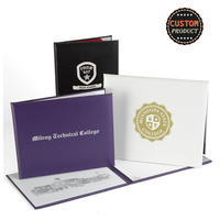 Porte-certificat de mariage rembourré imprimé 8,5 x 11 pouces, blanc, avec bordure, pour diplôme panoramique
