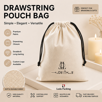 Sac en toile de coton écologique avec cordon de serrage, logo personnalisé, réutilisable, pour emballage de savon, bougie, cadeau, vente en gros, pochette en tissu à cordon.