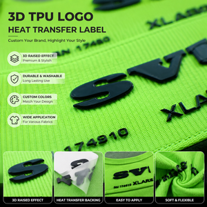 Custom 3D TPU Silicone Heat Transfer Label Raised Logo Patch For Clothing Apparel Garment