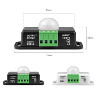 Capteur infrarouge de corps humain large tension 12-24V armoire LED lumières avec interrupteur de capteur