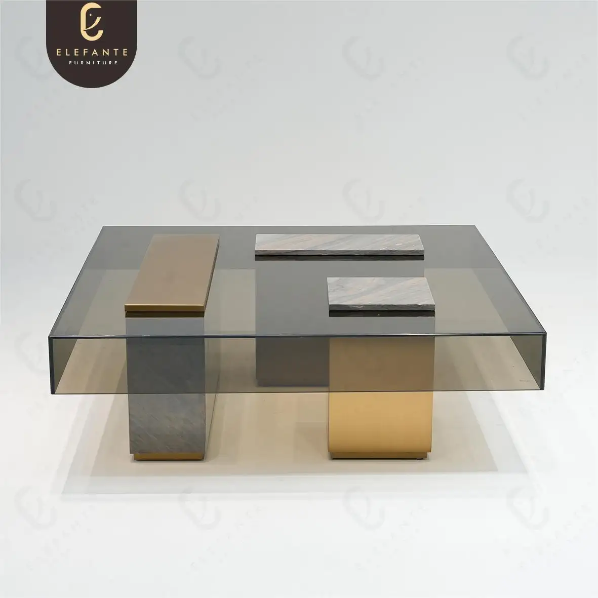 현대 럭셔리 직사각형 유리 낮은 커피 테이블 소파 테이블 거실 센터 테이블