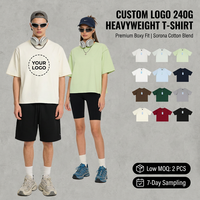 Custom 240gsm zwaargewicht katoenen Sorona solid anti-UV koele boxy cropped T-shirt heren ademend losse dropped shoulder streetwear