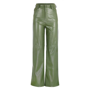 <span class=keywords><strong>Pantaloni</strong></span> HANO in <span class=keywords><strong>Ecopelle</strong></span> di Alta Qualità per Donna, Traspiranti, Tinta Unita, con Tasche, Vita Alta, Gamba Larga, Leggings Aderenti - Product Image 1