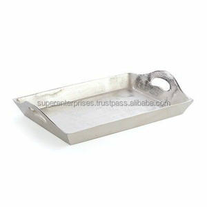 Serving Trays Platter <b>Shiny</b> Polished Table <b>Top</b> Decorative Galvanized Metal for Hotel Decoration Fancy Luxury Metal Aluminium - Product Image 5
