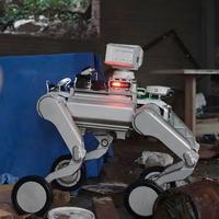 Robot quadrupède industriel à grande vitesse sur roues IP67 pour inspection S01