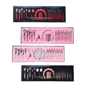 Ensemble de pinceaux de maquillage à strass de marque privée, poils synthétiques, pinceaux cosmétiques pour les yeux avec sac OPP - Product Image 2
