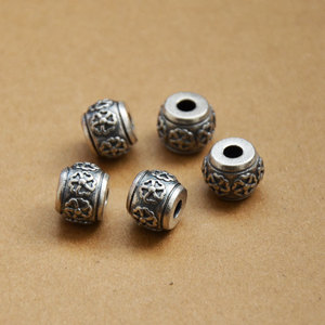 Shanxi Old Silver Carved Loose Beads Mixed Shapes Plated <b>Metal</b> For <b>Bracelet</b> Making - Product Image 3