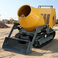 Heißer Verkauf: 300dm³ Mini-Raupen-Betonmischer mit Selbstladefunktion, Mini-Gummi-Raupen-Betonmischer, selbstladender kleiner Muldenkipper