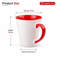 Taza de Café Cónica de 12oz, Dos Tonos, Interior y Asa de Color, Impresión Personalizada, Antiderrames, Apta para Lavavajillas, para Regalos Empresariales al por Mayor
