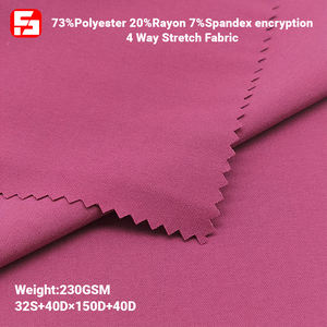 Antibacteriële custom 220-230gsm 72% polyester 21% spandex 7% spandex 4-weg stretch twill stof TR voor uniformen - Product Image 3