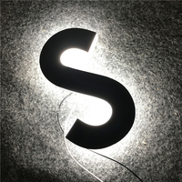 Lettres rétroéclairées personnalisées en acier inoxydable, logo 3D rétroéclairé, enseigne en métal rétroéclairée pour mur de magasin, signalétique commerciale