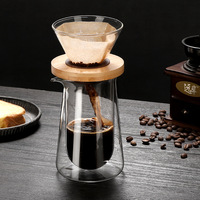 Dubbelwandige glazen handmatige koffiepot 400ml drukspuitmond hoge borosilicaat koude extractie koude breuk koffiezetapparaat brouw systeem