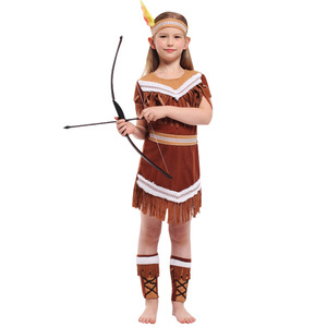 Disfraces de <span class=keywords><strong>princesa</strong></span> india para Halloween, disfraz de cazadora de <span class=keywords><strong>Pocahontas</strong></span> para niñas, fiesta de Purim, vestido elegante de Mardi Gras - Product Image 3
